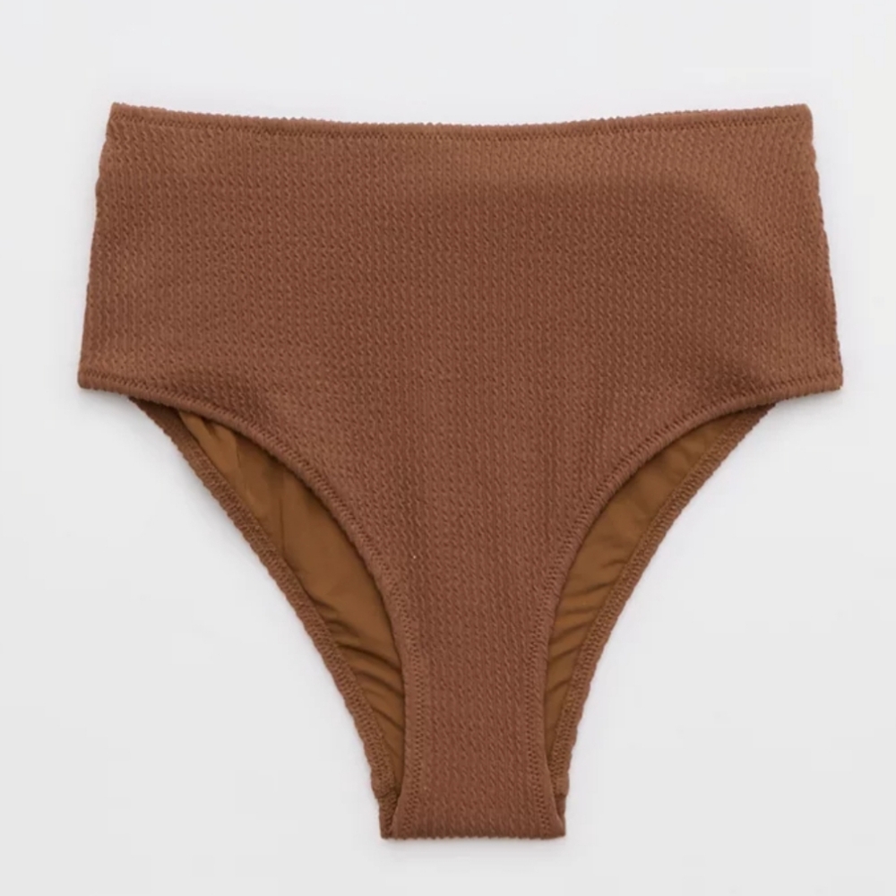 Aerie Brown High-Waisted Bikini Bottom